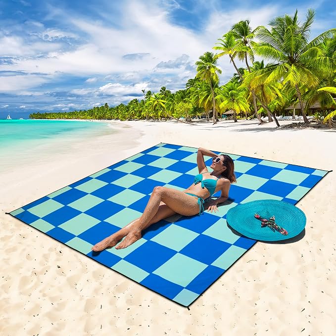 HIHOHO Beach Blanket Waterproof Sandproof Extra Large Beach Mat 79" X - Image 5