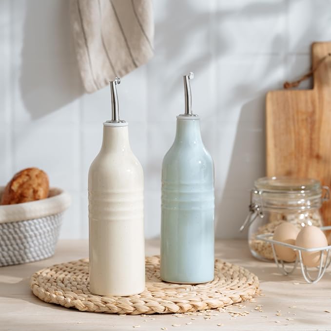 famiware Jupiter 16oz Ceramic Olive Oil Dispenser Bottle, Oil and Vinegar - Image 5