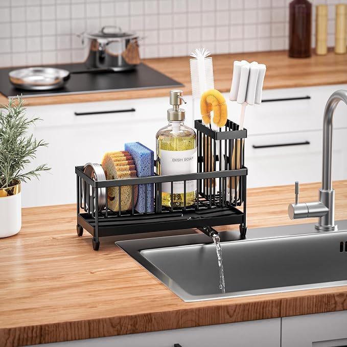 Cisily Sponge Holder for Kitchen Sink, Sink Caddy Organizer - Image 7