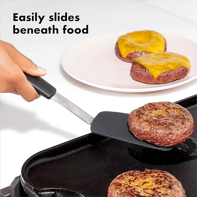 OXO Good Grips Small Silicone Flexible Turner Black & Good Grips Silicone - Image 7