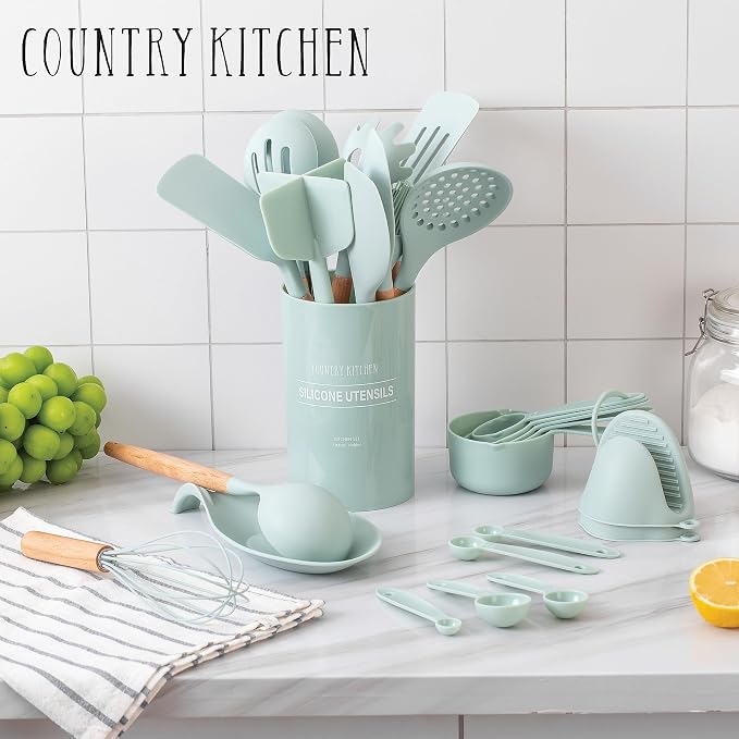 Country Kitchen Non Stick Silicone Utensil Set - Image 5