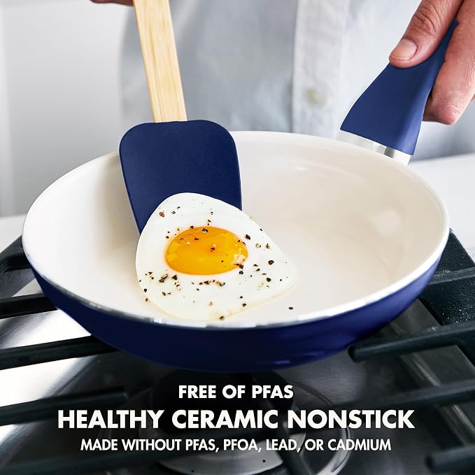 GreenPan Rio Healthy Ceramic Nonstick 8" Frying Pan Skillet and Silicone - Image 2