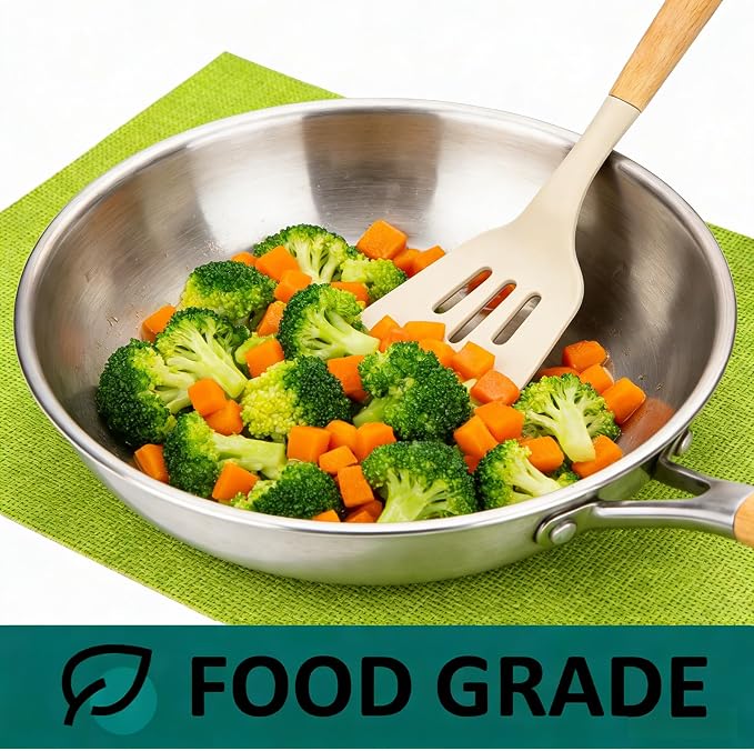 Silicone Cooking Utensil Set, Nonstick Kitchen Utensils 446°F Heat-Resistant - Image 3