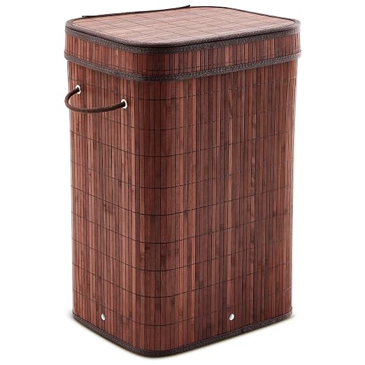 1 Pack 21 Gallon Bamboo Slim Trash Can by Kritkin