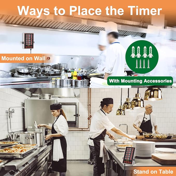 Precision Kitchen Timers for Cooking – 6 Channel Commercial Kitchen Timer - Image 3