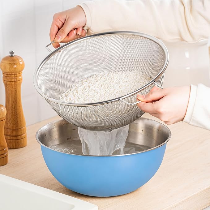 304 Stainless Steel Kitchen Colander Set, 3.5QT Colander - Image 3