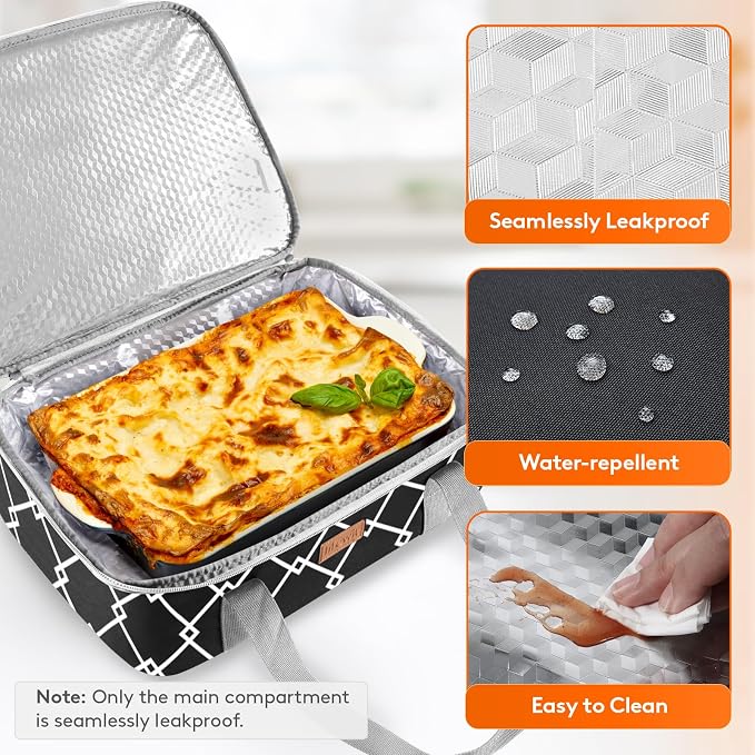 Lifewit Insulated Single Decker Casserole Carrier, Lasagna Lugger Holder - Image 4
