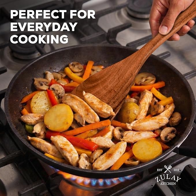 Zulay Kitchen 30-Piece Teak Wooden Utensils - Image 6