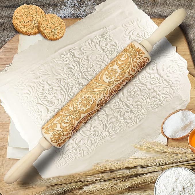 Embossed Wooden Rolling Pin, Embossing Rolling Pin - Image 7