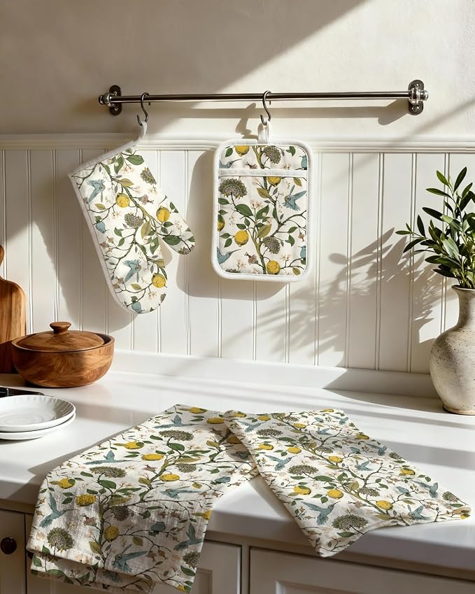Miss Adola 270 GSM Cotton Kitchen Towels, Oven Mitt and Pot Holder - Image 2