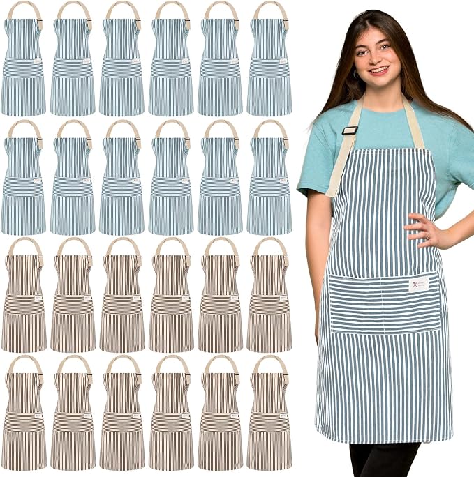 Janmercy 24 Pcs Aprons for Women Men by Janmercy