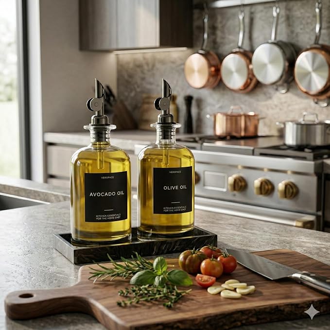 Verspace - Clear Glass Olive Oil Dispenser Bottles - Image 2