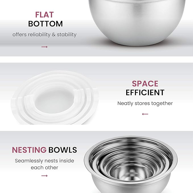 FineDine Stainless Steel Mixing Bowls Set - Image 4