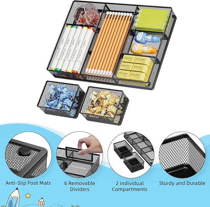 Marbrasse 3 Pack Desk Drawer Organizers - Image 3