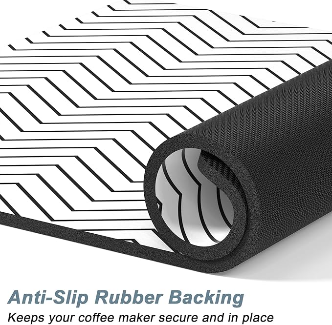 Rnivvi Coffee Mat, Hide Stain Rubber Backed Absorbent Dish Drying Pad - Image 4