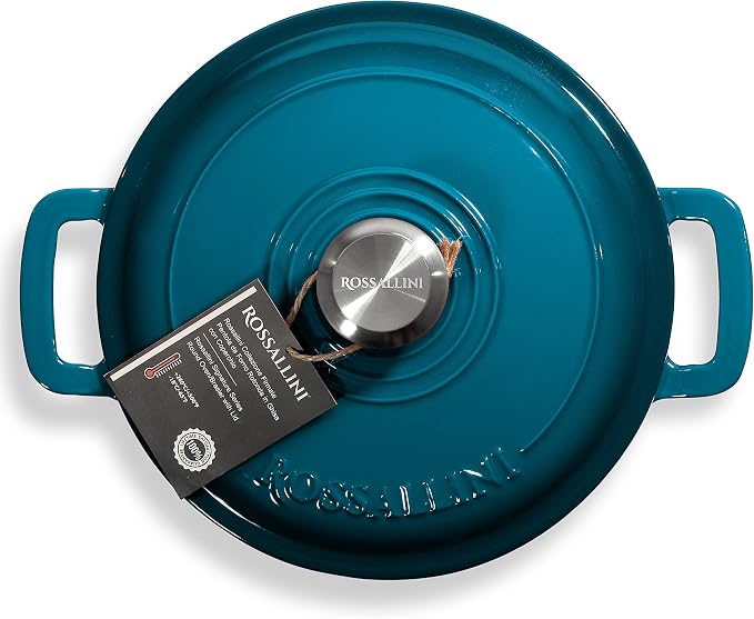 ROSSALLINI Signature Enameled Cast Iron Dutch Oven, Non-Stick Serving Pot - Image 3