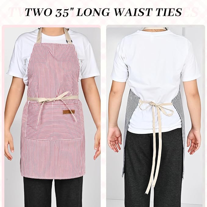 2Pack Adjustable Kitchen Apron for Women Men - Image 6