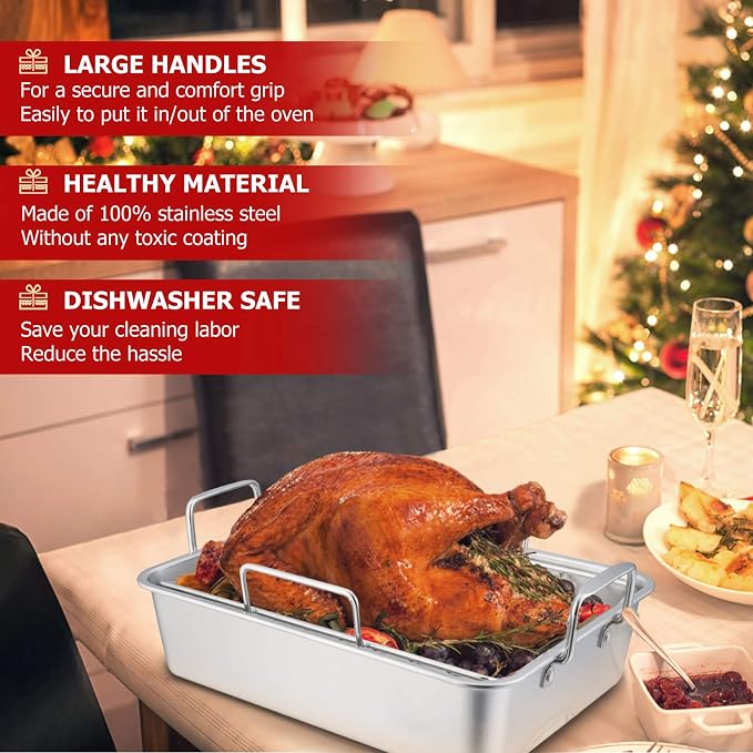 P&P CHEF 14" Roaster Roasting Pan - Image 7