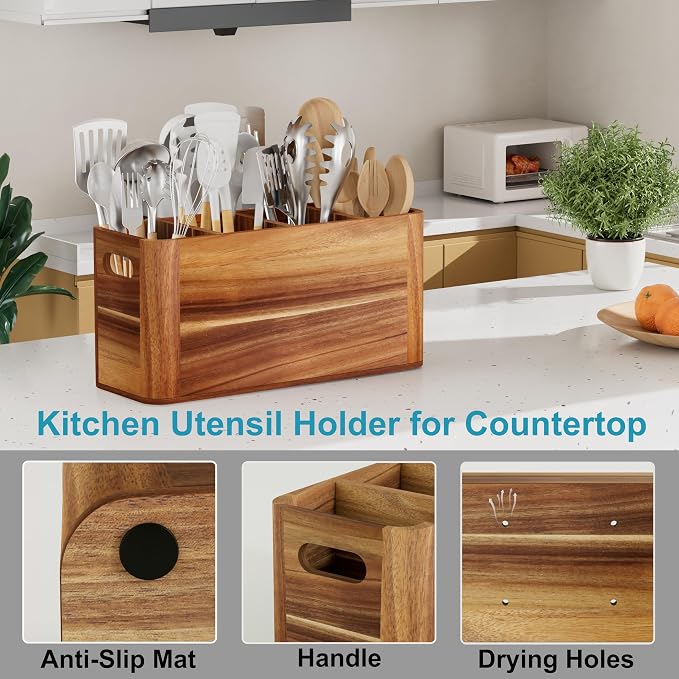Utensil Holder for Kitchen Counter, Extra Large Utensil Holder for Countertop - Image 3