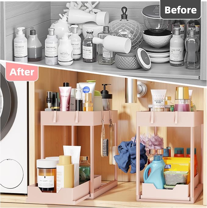 Simple Trending Under Sink Organizer 2 Pack, Sink Pull-Out Sliding Storage - Image 3