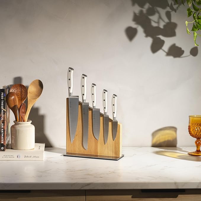Yatoshi Knives Yatoshi Magnetic Kitchen Knife Block Set 6 Pcs White - Image 4
