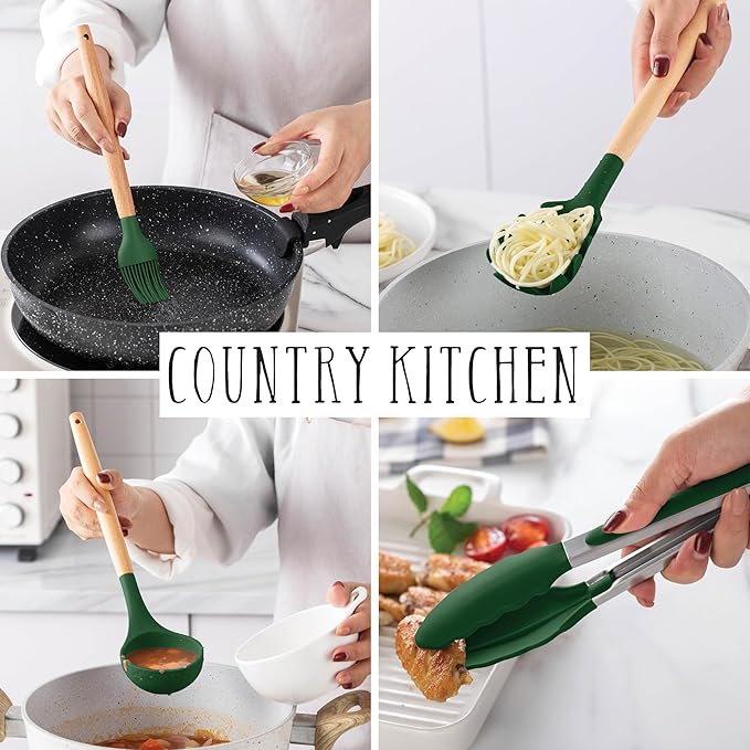 Country Kitchen Non Stick Silicone Utensil Set - Image 6