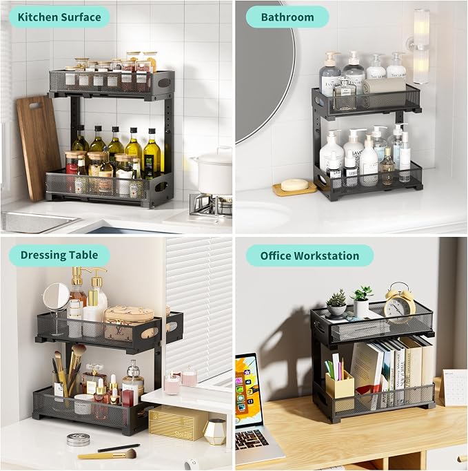 Under Sink Organizer, Height Adjustable Organization and Storage Series - Image 6