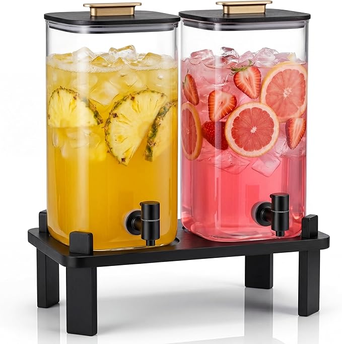 2 PCS 3 Gallon Drink dispenser, Glass Beverage Dispenser by Unknown