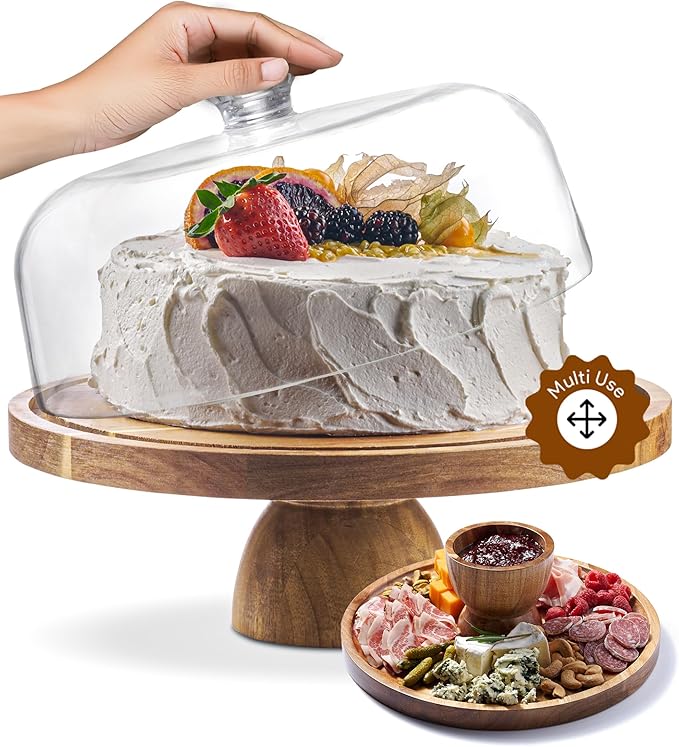 HOMESPHERE Acacia Wood Cake Stand by Homesphere
