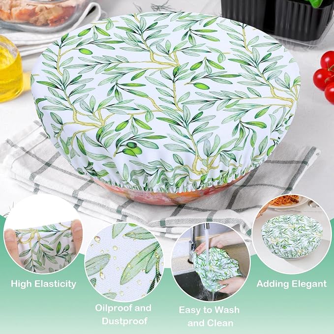 5 Pieces Bowl Covers Reusable, 5 Size Elastic Cloth Bowl Covers - Image 4