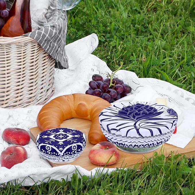 5 Pieces Bowl Covers Reusable, 5 Size Elastic Cloth Bowl Covers - Image 7