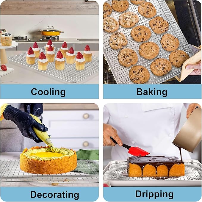 TeamFar Cookies Sheet with Rack, Non-Toxic & Heavy Duty, Dishwasher Safe - Image 5