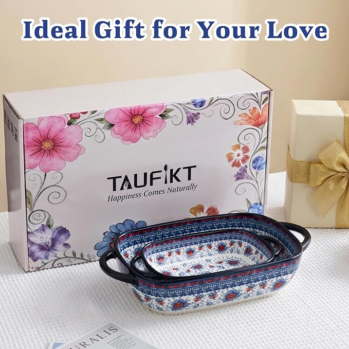 Ceramic Casserole Dishes for Oven, Hand-painted Polish Pottery Baking Dish Set - Image 8