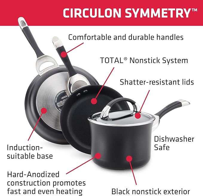Circulon Symmetry Hard-Anodized Nonstick Induction Casserole Pan - Image 5