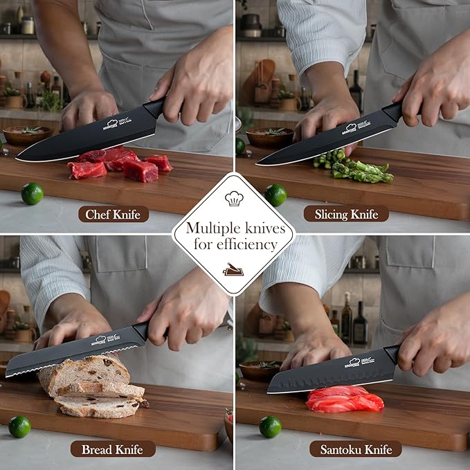 Knife Set, 15 Pieces Kitchen Knife Set - Image 6