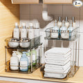 Delamu 2-Tier Under Sink Organizers and Storage, Pull Out Kitchen Pantry by DELAMU