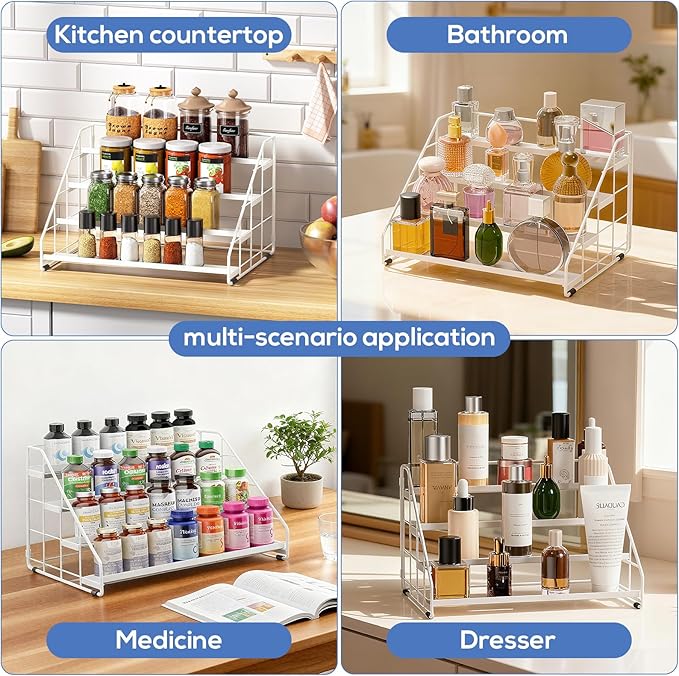 Spice Rack Organizer for Cabinet, 4 Tiered Spice Rack Organizer, Tiered - Image 8