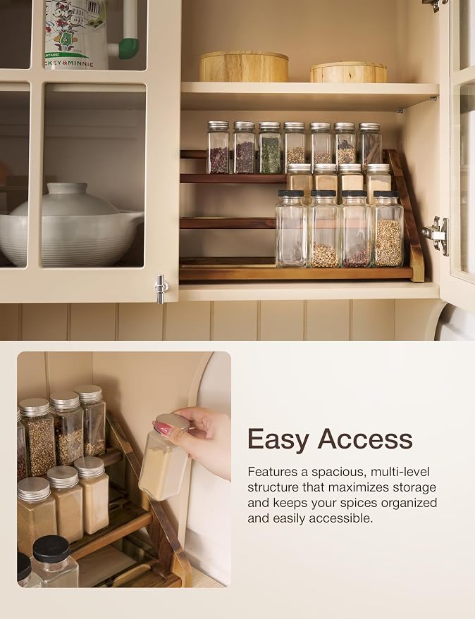Tinamo Acacia Wood Spice Rack - Image 4