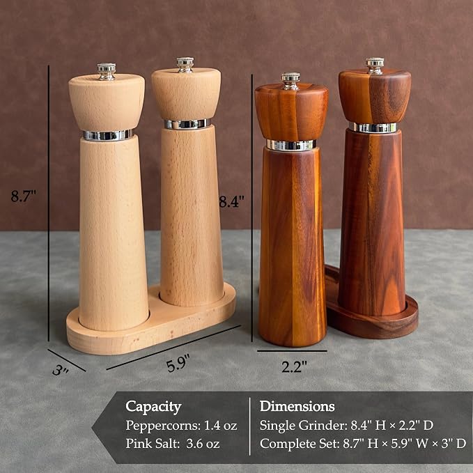 TLYSXPRO Wooden Pepper Grinder – Refillable Pepper Mill - Image 9