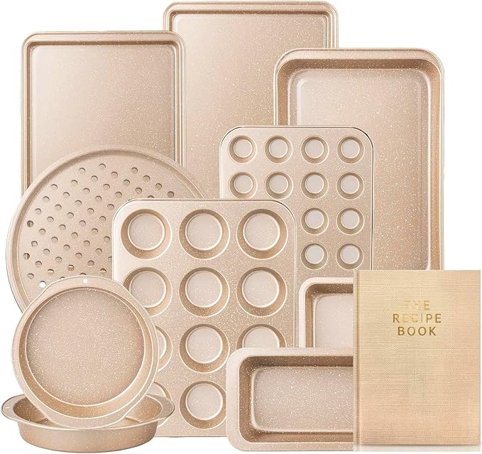11 Piece Baking Set | Nonstick & Non Toxic Bakeware Sets Baking Pans Set | by Unknown