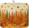 Autumn Drying Matt Kitchen Counter Small Absorbent Coffee Mat Fall Forest by Giwawa