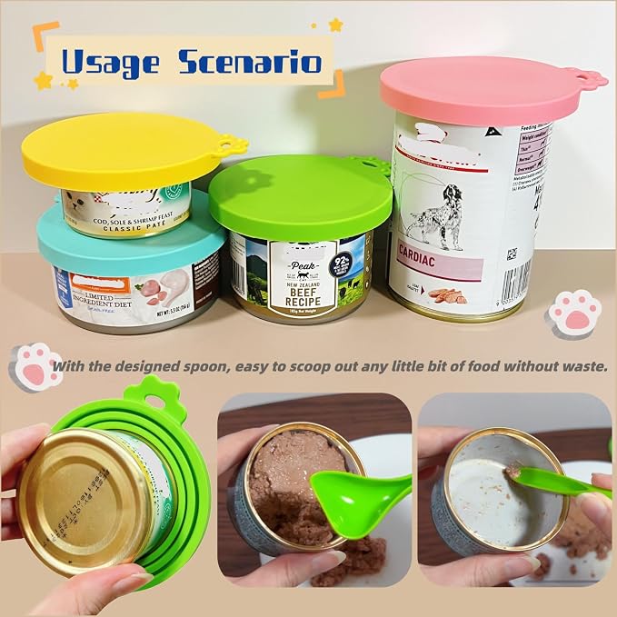MoPawKT- Silicone Pet Food Can Covers Lids, 3 Inner Diameters 2.6”/3”/3.4” Fits - Image 6