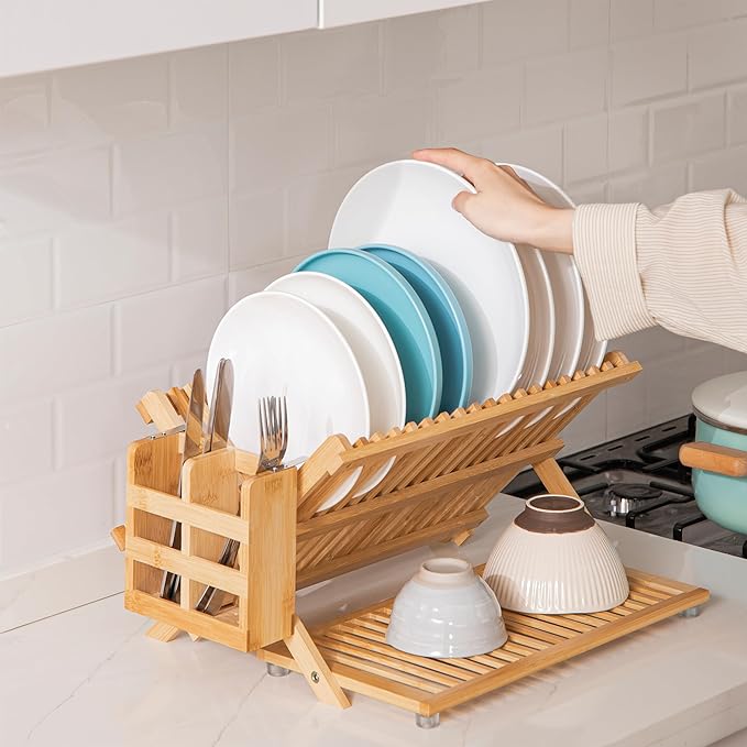 HBlife Bamboo Dish Drying Rack - Image 6
