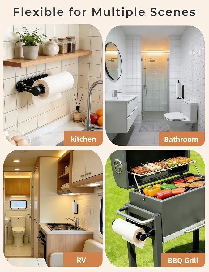 Magnetic Paper Towel Holder, One-Handed Tear Paper Towel Holder - Image 7