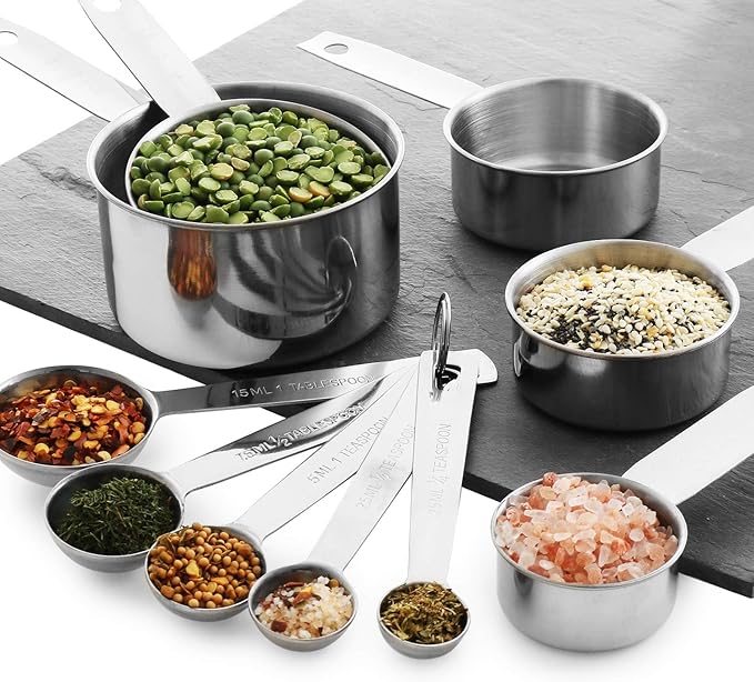 Stainless Steel Measuring Cups And Measuring Spoons 10-Piece Set, 5 Cups And 5 - Image 4
