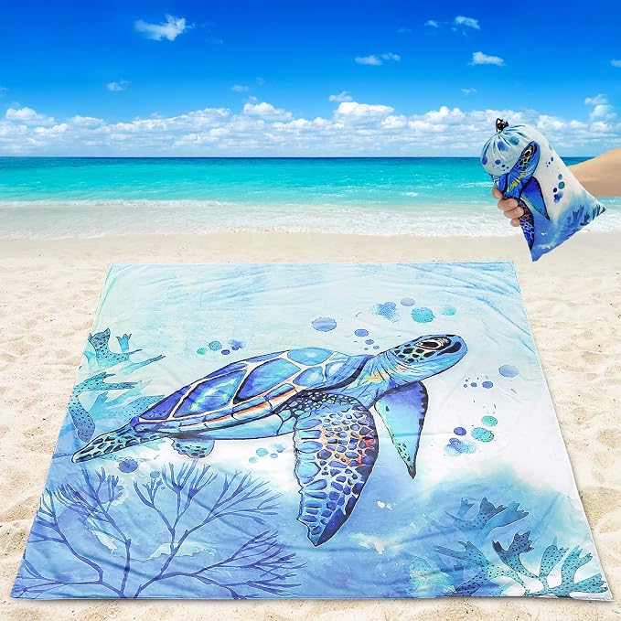 HIHOHO Beach Blanket Waterproof Sandproof Extra Large Beach Mat 79" X - Image 2