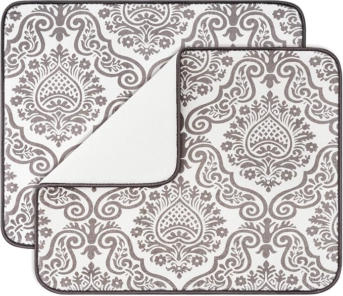 Subekyu Dish Drying Mats for Kitchen, Ultra Absorbent Microfiber Drying Mat by SUBEKYU