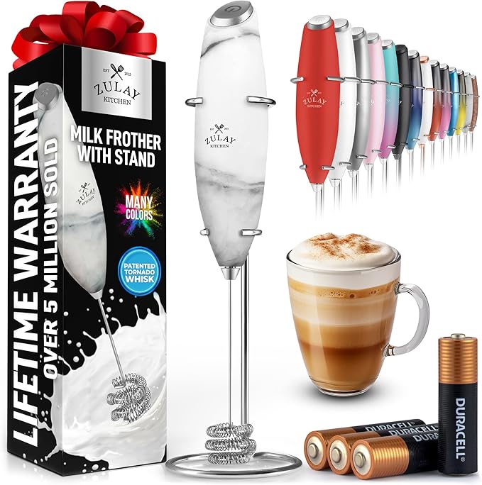 Zulay Kitchen Patented Tornado Triple Whisk Milk Frother by ZulayKitchen