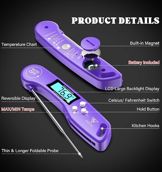 DOQAUS Digital Meat Thermometer, Instant Read Food Thermometer - Image 8