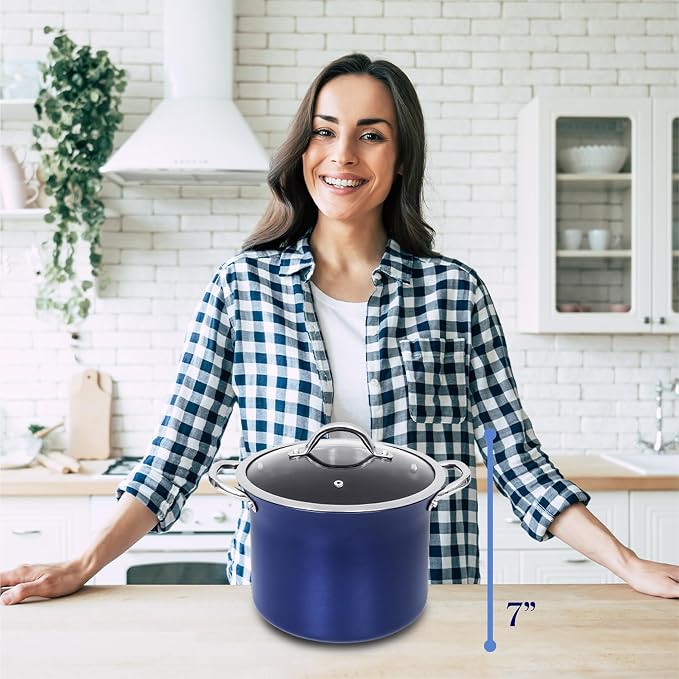 CONCORD Sapphire Nonstick 7 Quart Stock Pot Cookware Set - Image 7